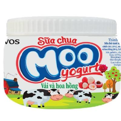 Sữa chua Moo Yogurt 180g ( vị vải và hoa hồng )